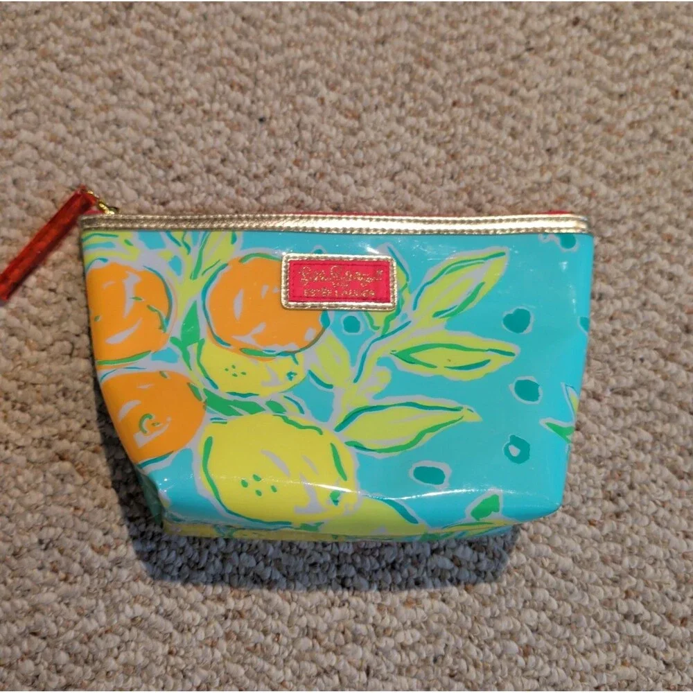Lilly Pulitzer Estee Lauder Plastic Cosmetic Makeup Purse Clutch Bag